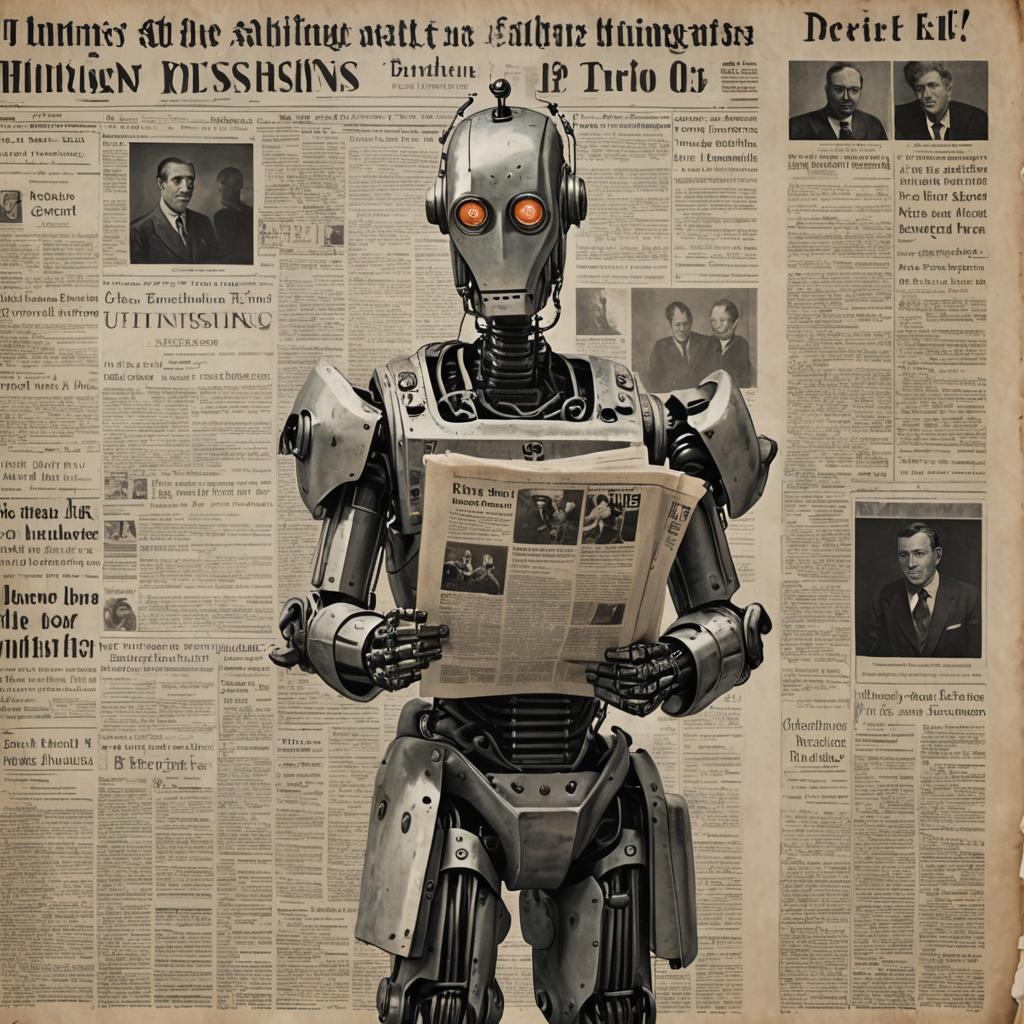robot reading the news
